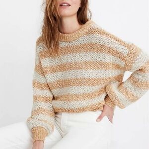 Madewell Baez Pullover Striped Sweater Wool/Alpaca Blend Size Medium